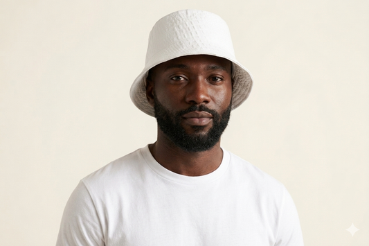 White Faux Crocodile Bucket Hat