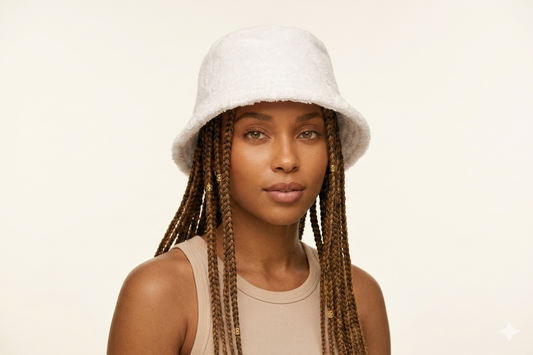 White Terry Cloth Bucket Hat