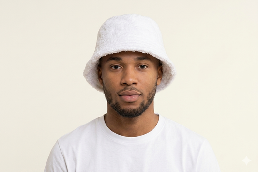 White Terry Cloth Bucket Hat